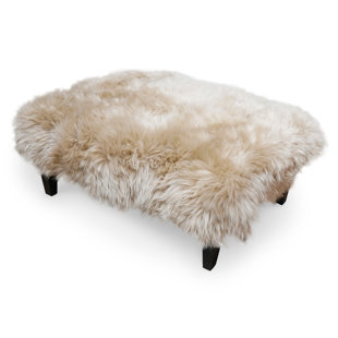 Grey faux deals fur footstool